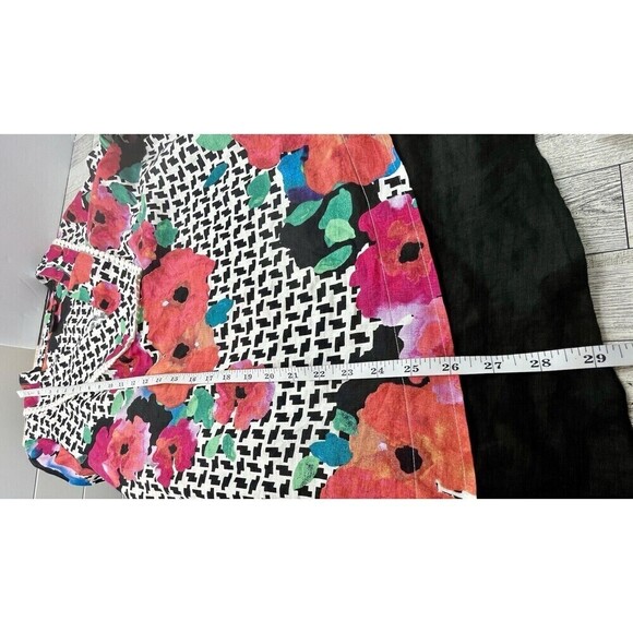 Rafaella Linen Embroidered Floral Asymmetrical Artsy Lagenlook Blouse Small - Picture 10 of 14